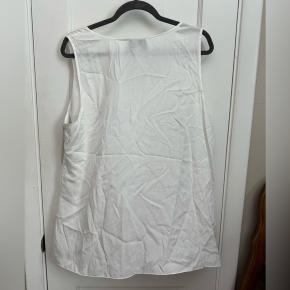 Joseph Ribkoff White Sequin Stripe Tank - Picture 4 of 4